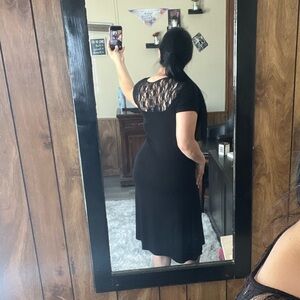 Elegant Black Lace Back Dress